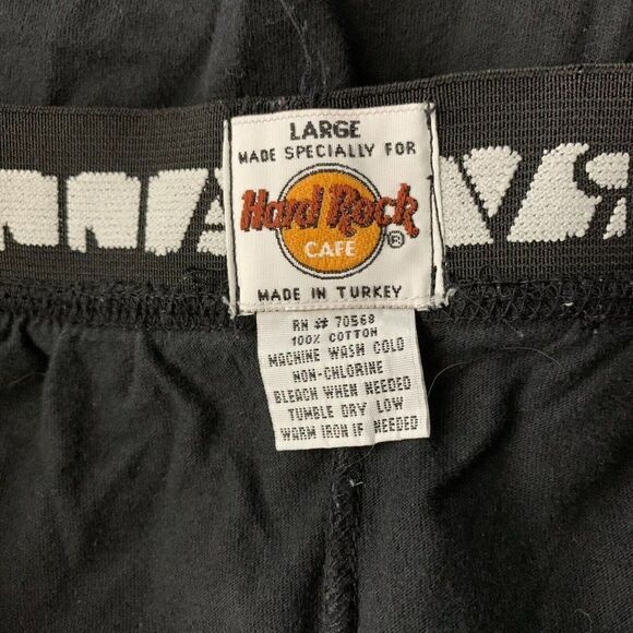 Vintage 90s Hard Rock Cafe Boxer Brief Underwear L Black Elastic Waist - Picture 6 of 6